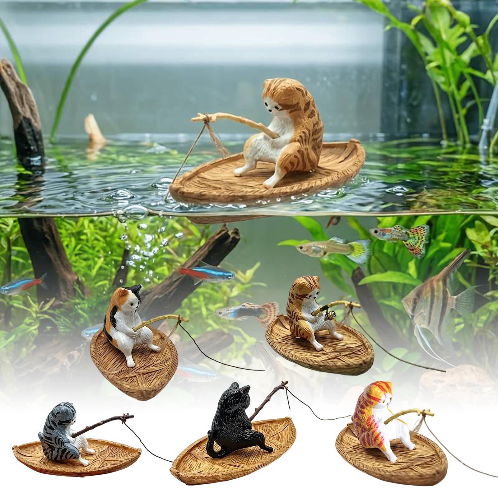 Aquarium Marina - Adorno Creativo de Gato Pescador para