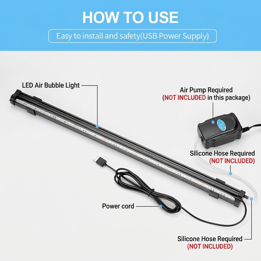 Lámpara LED USB para Acuario,  - Marine Aquarium Lamp reseña y precio